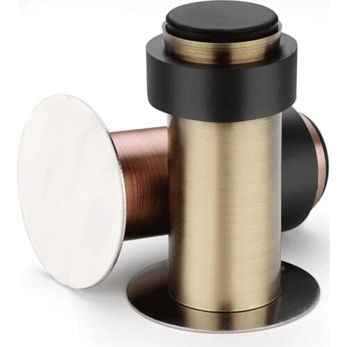 60mm Stainless Steel Door Stopper Door Protective Pad Anti-Collision Protection Self Adhesive Round Door Stops Wall Protector