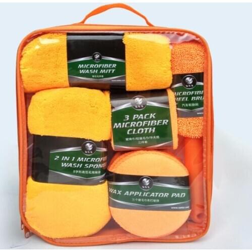 9-piece microfiber car wash kit Car Wash Tool Car cleaning sponge Gift Set