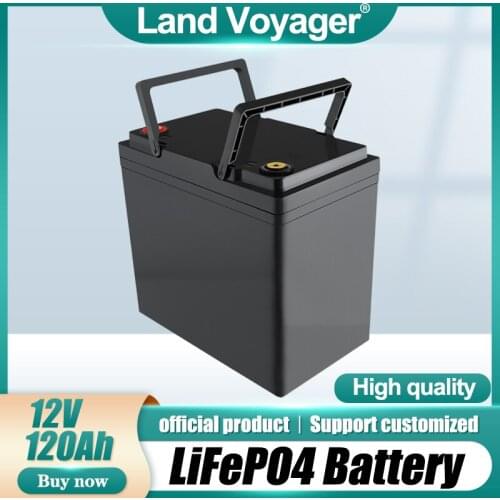 Land Voyager 12.8v 120AH lifepo4 battery with 100A BMS 12V 120Ah battery for go cart UPS Household appliances Inverter