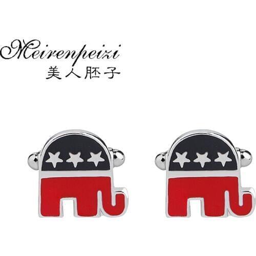 Elephant Cufflinks Animal Elephant Cufflinks Jewelry Gifts Novelty Cuff Links Gifts for Him Mens Woman Accessories