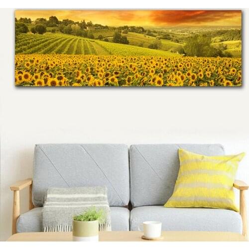 Diamond Painting Natural landscape, sunset sunflower flower, sea of flowers Diamond Mosaic Embroidery Beaded Handicraft A875