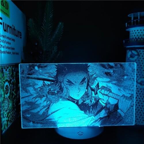 Anime 3D Lamp Rengoku Kyoujurou Demon Slayer Night Light Anime Figure Lampara Led Manga Decoration Kawaii Lights Home Decoration