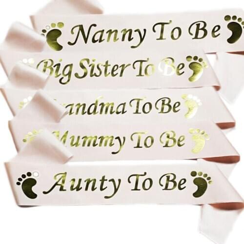 Mom To Be Satin Ribbon Pink Sashes Baby Shower Mommy Shoulder Strap Sash Party Gift For Mother Grandma Nanny Favors Mothers Day