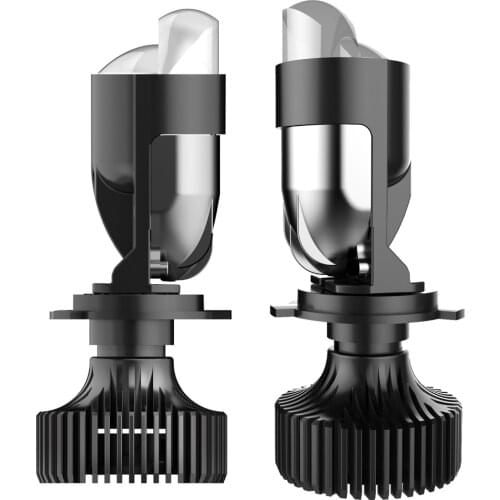 Auto Lamp Mini Lens LED H4 Bulbs Headlight for Car High Beam Low Beam Projector Turbo Fan 6000k White Color Lighting LHD H4 12V