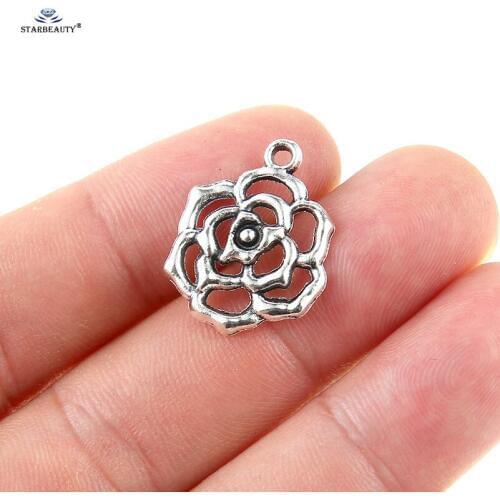 Starbeauty 10pcs Hollow out Rose DIY Fashion Jewelry Accessories Making Component Charm Body Jewelry Findings Ear Piercing Parts