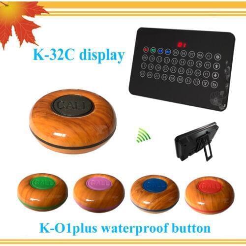 Ycall Good Distance 433.92MHZ Wireless Buzzer Bell System Restaurant Pager Equipment( 1 display+ 5 call button )