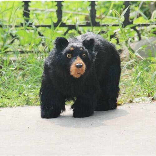 Big simulation black bear toy polyethylene&furs cute bear model doll about 48x30cm 2501