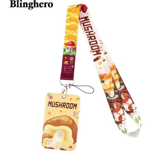 CB838 Mushroom Lanyard For Key Cool Hang Ropes Mobile Phone Badge Holder Neck Straps Gift For Women Men