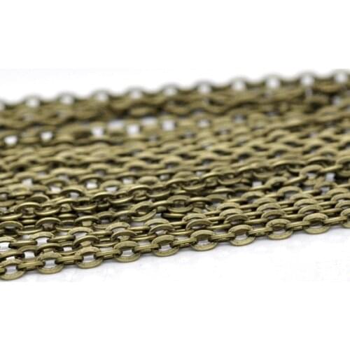 DoreenBeads 10M Bronze Tone Flat Link-Opened Chains 4x3mm (B12779), yiwu