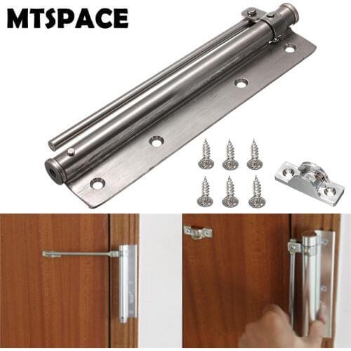 MTSPACE 1 Set Stainless Steel Adjustable Surface Mounted Auto Closing Door Closer Fire Rated Door Hardware Fully Adjustable