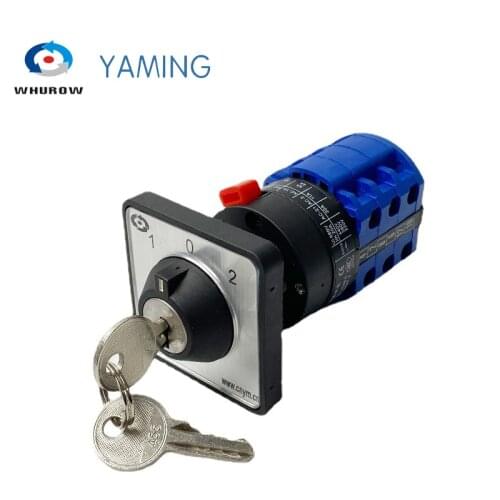 LW26-20/3 Combined Selector Control Circuit 3 Positions Single Hole Install With Key 20A 380V Reverse Forward Rotary Cam Switch