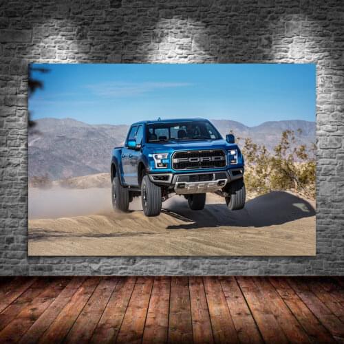 Fords F150 Raptor Supercar Pickup Car Vehicle Canvas Wall Art Posters and prints Modern Home decoration