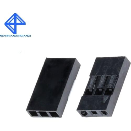100pcs Dupont Head 2.54mm 3P 1X3P Dupont Plastic Shell Pin Head Connector Jumper Wire Cable Housing Plug Female