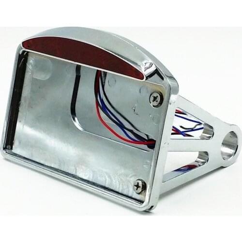 Chrome LED Side License Plate Tail Light For Harley Honda Kawasaki Suzuki Yamaha