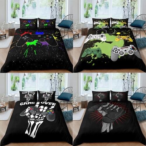 2021 Cartoon 2/3PCS Bedding Set 3D Game Joystick Duvet Cover Single Double King Size Soft Microfiber Quilt Cover Home Bed Set