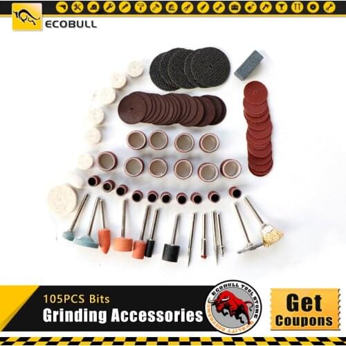 Mini 105PCS Bit Set Quality Drill Rotary Tool Mill Cutter Sander Paper Wire Brush Grinding Dremel Accessories