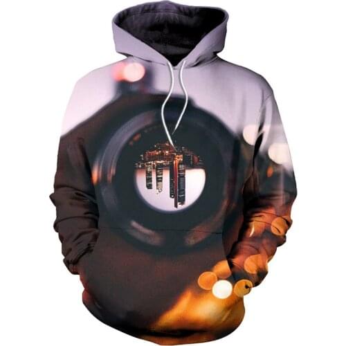 Fashionable 3D printed Camera hoodie / Fashion Harajuku casual Sweatshirt / zipper casual Street hip hop Hoodie