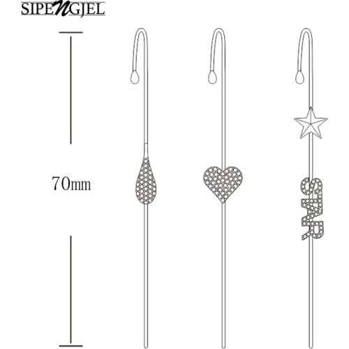 Fashion Cubic Zirconia Stud Earrings Geometric Cross Hook Earrings Pearl Cuff Earrings for womenParty Gifts Wedding