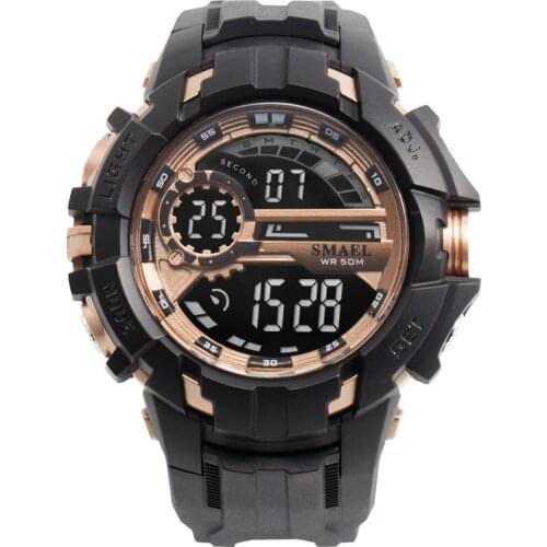 2020 New Sport Watch Men Fashion Electronic Digital watch SMAEL Top Brand Luxury Waterproof Diving Watches PU Band reloj hombre