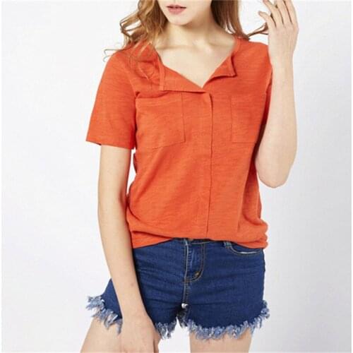 Plus Size S-XXXL Hot Summer Women T-shirt Short Sleeve V Neck Sexy Shirts Women Tops Tees Cotton T Shirt AD0318