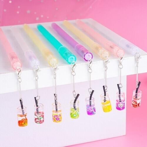 30PCS Korean Fruit Pendant Gel Pens Creative Pendant Signature Pen Office Stationery Cute Student Water-Based Paint Pen
