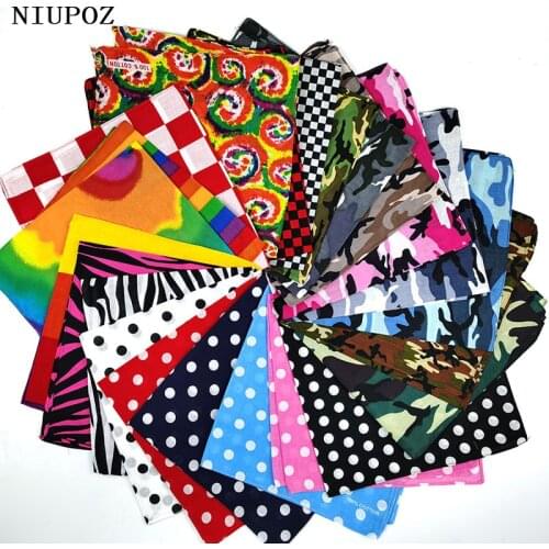 Rainbow Tie Dye Women Foulard Hip Hop Cotton Square Scarf Bandana Swirl Headband Scarf Gradient Color Gifts For Men/Boys/Girls