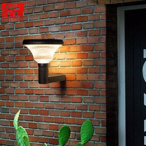 Solar Light Three Color Simpe Wall Led Lamp Outdoor Waterproof Black Corridor Aisle Lighting Garden Street Lawn Porch lights