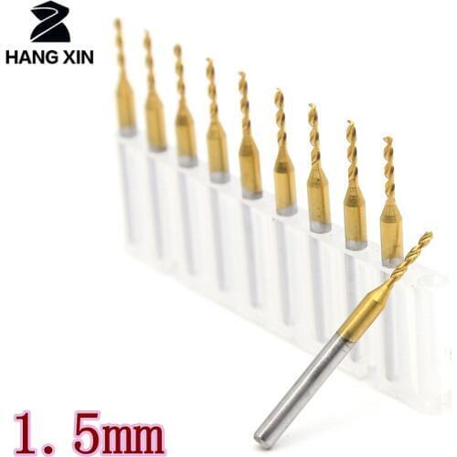 Titanium coated carbide PCB drilling 1.5mm 10PCS metal cutting machine, CNC router woodworking tools, dremel hand tools