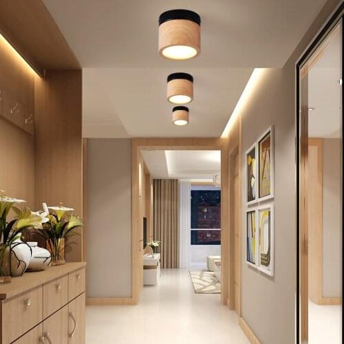 Nordic Log Wind Simple and Fashionable Downlight for Living Room Dining Bedroom Corridor Aisle Kitchen 5W Warm/Cold White Lamp