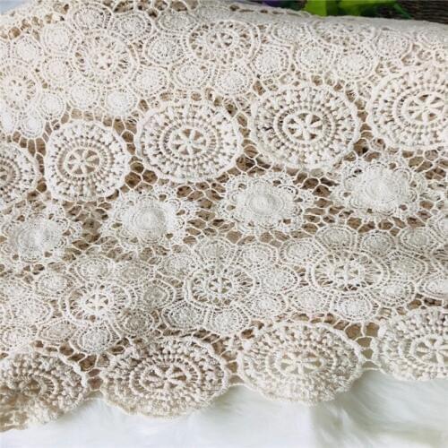 Apparel Sewing Fabric DIY Beige Trim Cotton Crocheted Lace Fabric Ribbon Handmade Accessories Craft