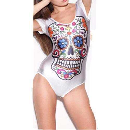 Skull print Top quality one piece swimwear