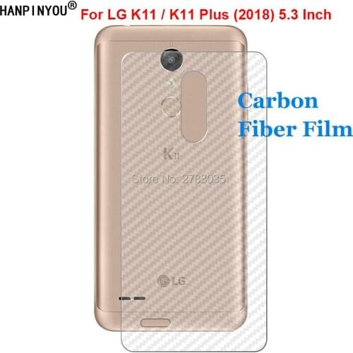 For LG K11 / Plus (2018) 3D Anti-fingerprint Transparent Carbon Fiber Back Skin Film Screen Protector (Not Tempered Glass)