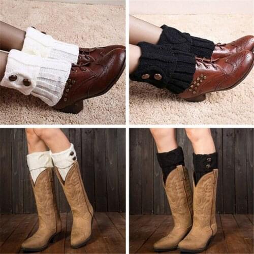 Women Winter Short Leg Warmers Fashion Button Crochet Knit Boot Socks Toppers Cuffs Retail/Wholesale