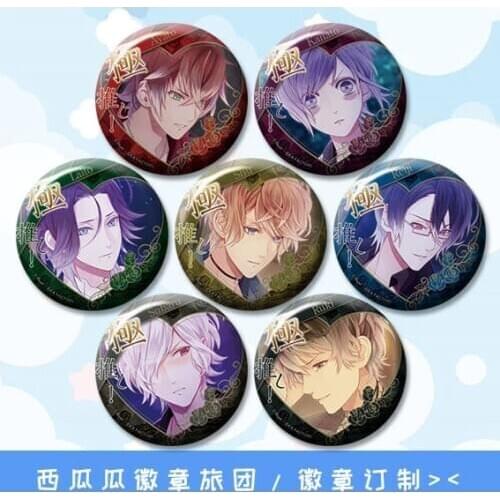 58mm DIABOLIK LOVERS Badge Sakamaki Shu reiji Komori Yui Brooch Pins