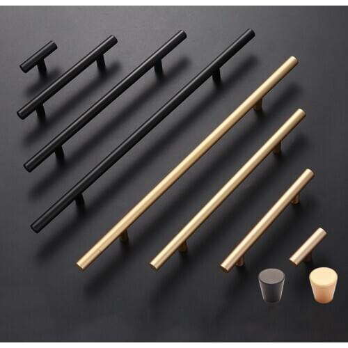 Gold Furniture Handle Aluminum Kitchen Handle Drawer Knobs Cabinet Pulls Black Cupboard Handles Cabinet Knobs and Handles Home