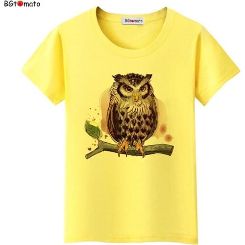 BGtomato Hand Painted 3D owl t shirt women/girl fashion creative originality shirts Good quality brand shirt trend tops