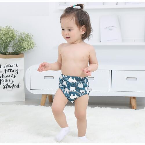 2pcs Baby Cotton Training Pants Panties Baby Diapers Reusable Cloth Diaper Nappies Washable Infants Children Underwear Changing