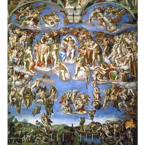 HOME Church TOP Religious ART- Michelangelo "The Last Judgement " painting print work--good quality art PAINTING on canvas