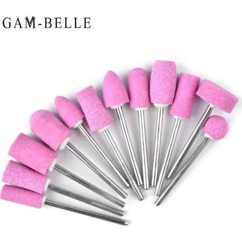 GAM-BELLE 12 Pcs Ceramic Nail Drill Bits Electric Manicure Head Replacement Device For Pedicure Polishing Mill Cutter Nail Files