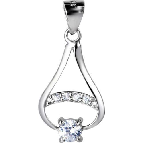 GND0246 925 Sterling Silver Lovely Sweet Beauty Crystal CZ Hollow Luxury Necklaces Pendants , Jewelry Gift For Women