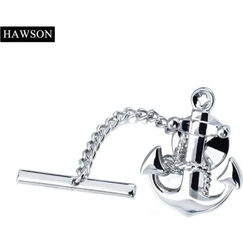 HAWSON Interesting Mens Tie Tacks -- Imitation Plated Anchor Pattern Tie Tacks for Men Fashion Jewelry Best Gifts for Party