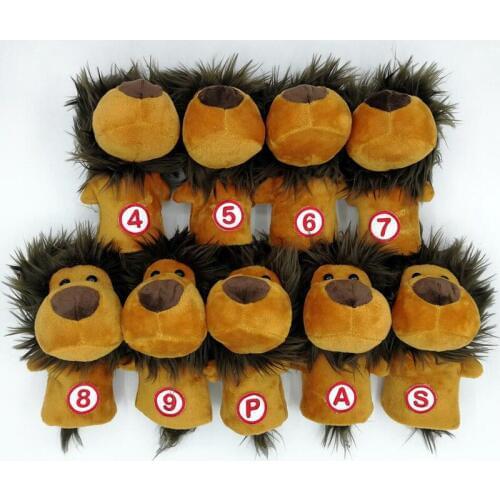 2020 Lion Iron Wood Headcover Golf Club Animal Irons Covers Plush Material Mascot Novelty Cute Gift