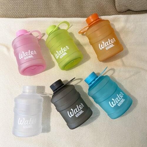 Lovely Cup Water Bottle Bucket Creative Daisy Frosted Plastic Sport Bottles Student Leakproof 650ML RR2113
