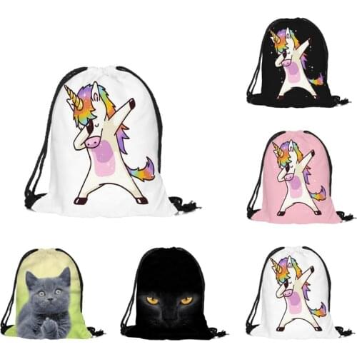 Cute Kid Baby Unicorn Pattern Sport Bags Swimming Bags Gym Pump Bag Sports School Drawstring Boy Girl Backpack Cosmetic Bag