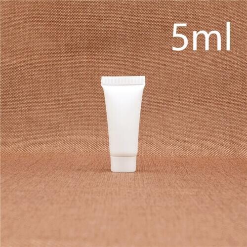 Refillable 5ml Plastic Cosmetic Lotion Bottle White Shampoo Cleanser Cream Sample Container Hotel Supplies