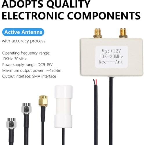 Mini-Whip Active Antenna Module Medium&Short W-ave RTL‑SDR Active Antenna Radio Receiver 10KHz-30MHz Working Frequency