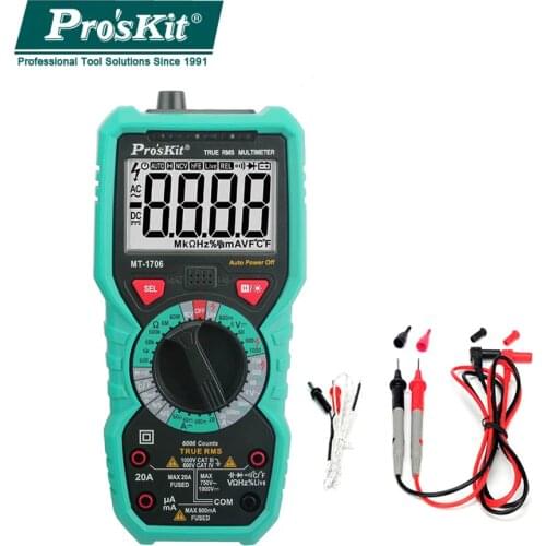 Proskit MT-1706 3-5/6 True-RMS Multimeter High-precision Digital Display Home Electrician Service Anti-burn Circuit Design