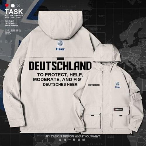 Germany Deutschland German DEU men jacket hooded Land Force logo army fan streetwear windbreaker for men mens autumn clothes