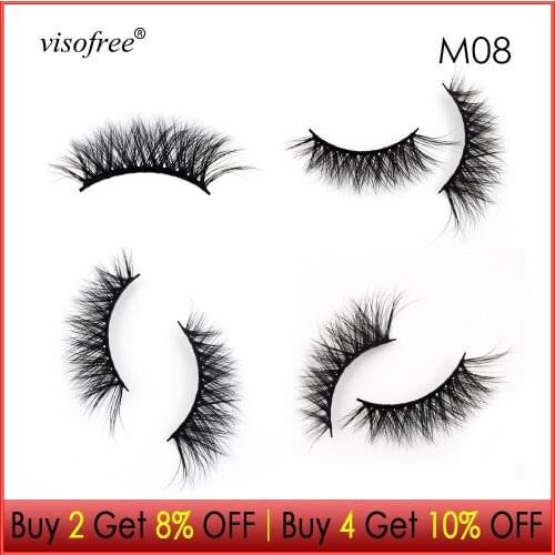 Visofree Eyelashes 3D Mink Lashes Wispy lashes Cruelty free Mink Eyelashes Lightweight lashes Handmade False Eyelashes Makeup
