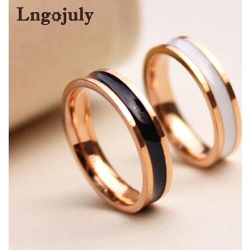 New Women Anel Titanium Steel Rings Jewelry RoseGold Titanium Rings For Women Girlfriend Lovers Anniversary Party Jewelry Gifts
